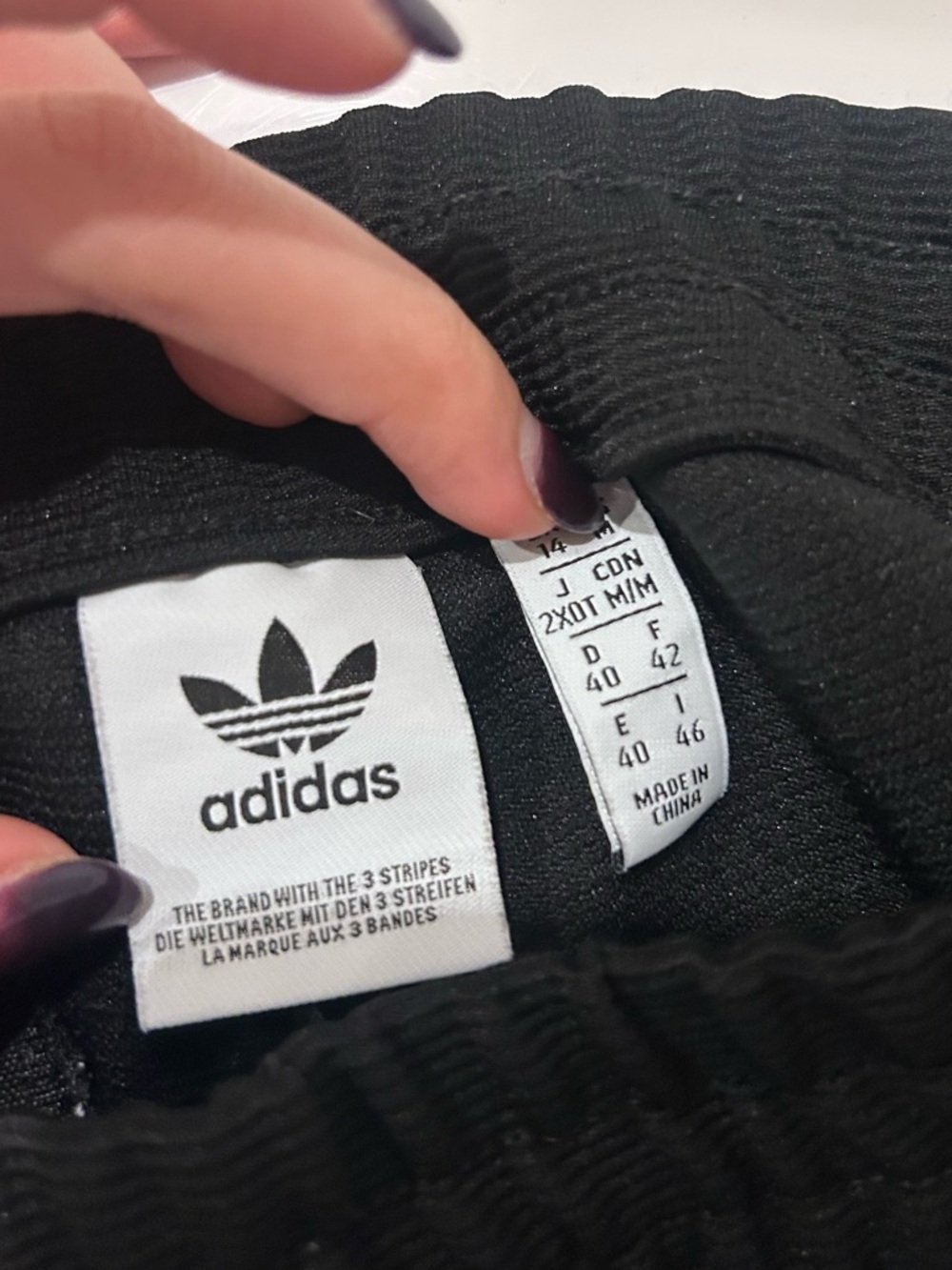 adidas Black Ribbed Joggers with White Side Stripes - Women’s Medium - Picture 9 of 10